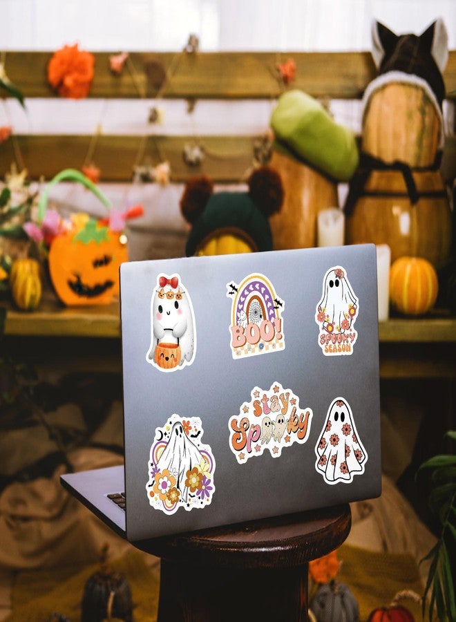 FUULOXE 100PCS Halloween Ghost Stickers Waterproof Vinyl Cute Ghost Stickers for Water Bottle Laptop Computer Phone Halloween Party Favors - Image 5